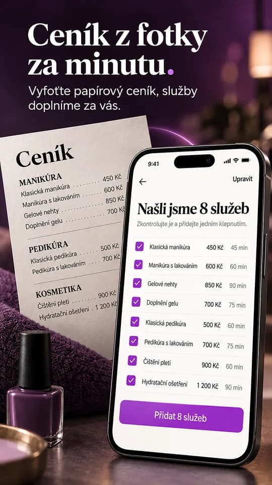 Ceník z fotky za minutu