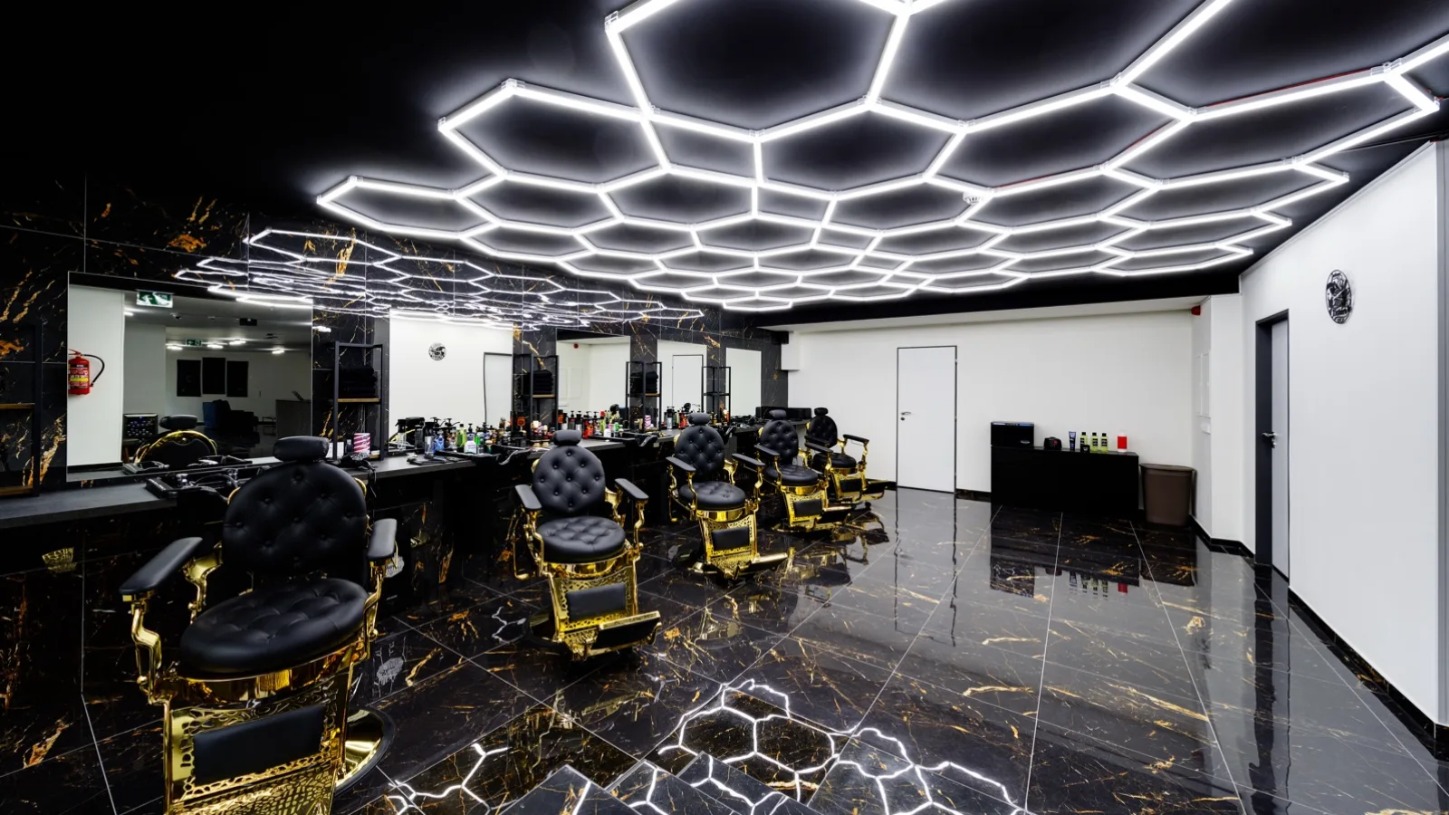 Next Level Barber – interiér salonu