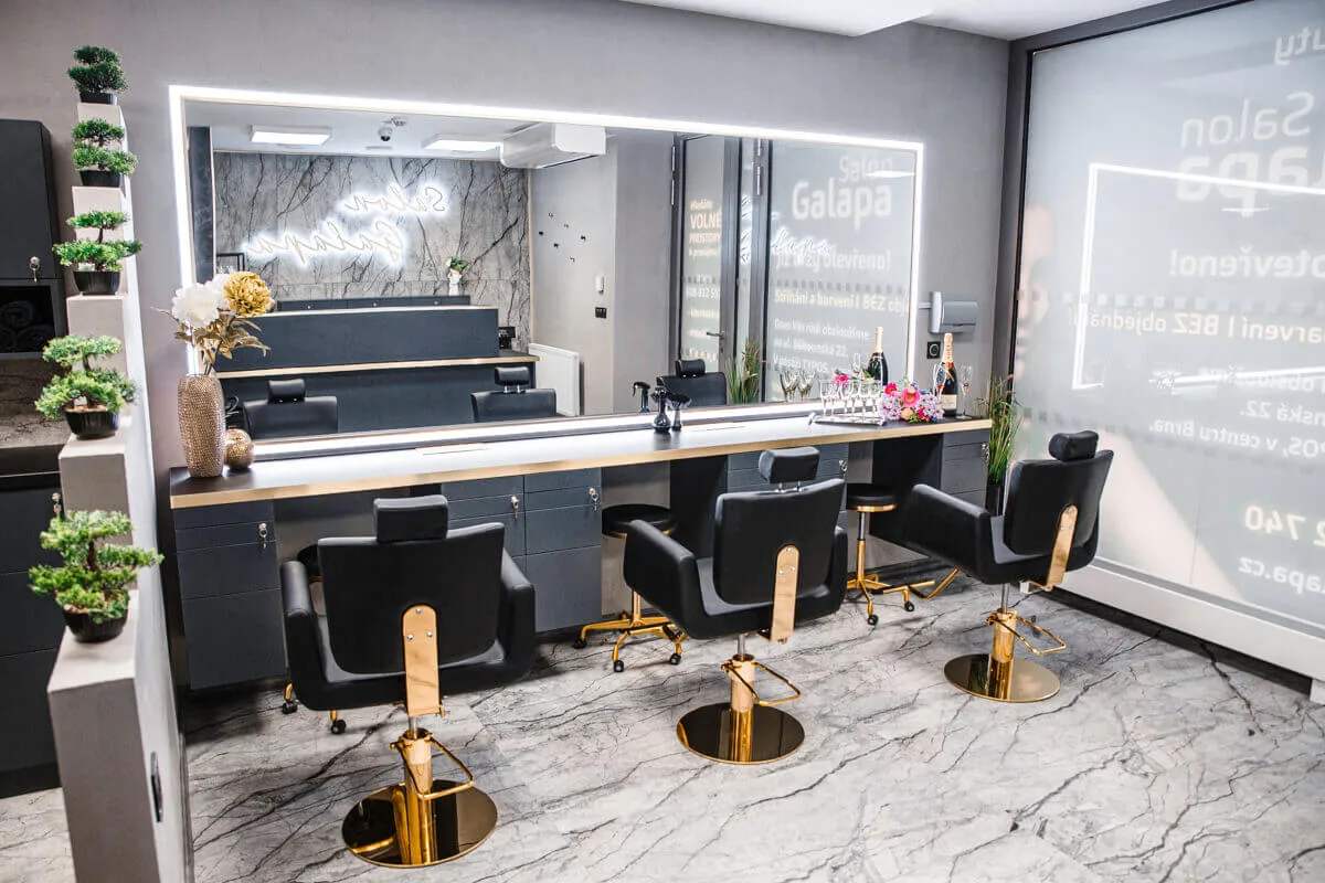 Salon Galapa Brno - kadeřnictví & kosmetika – interiér salonu
