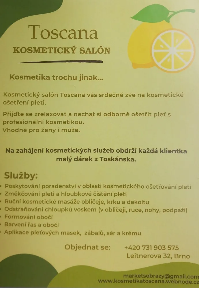Kosmetický salon Toscana – fotografie salonu