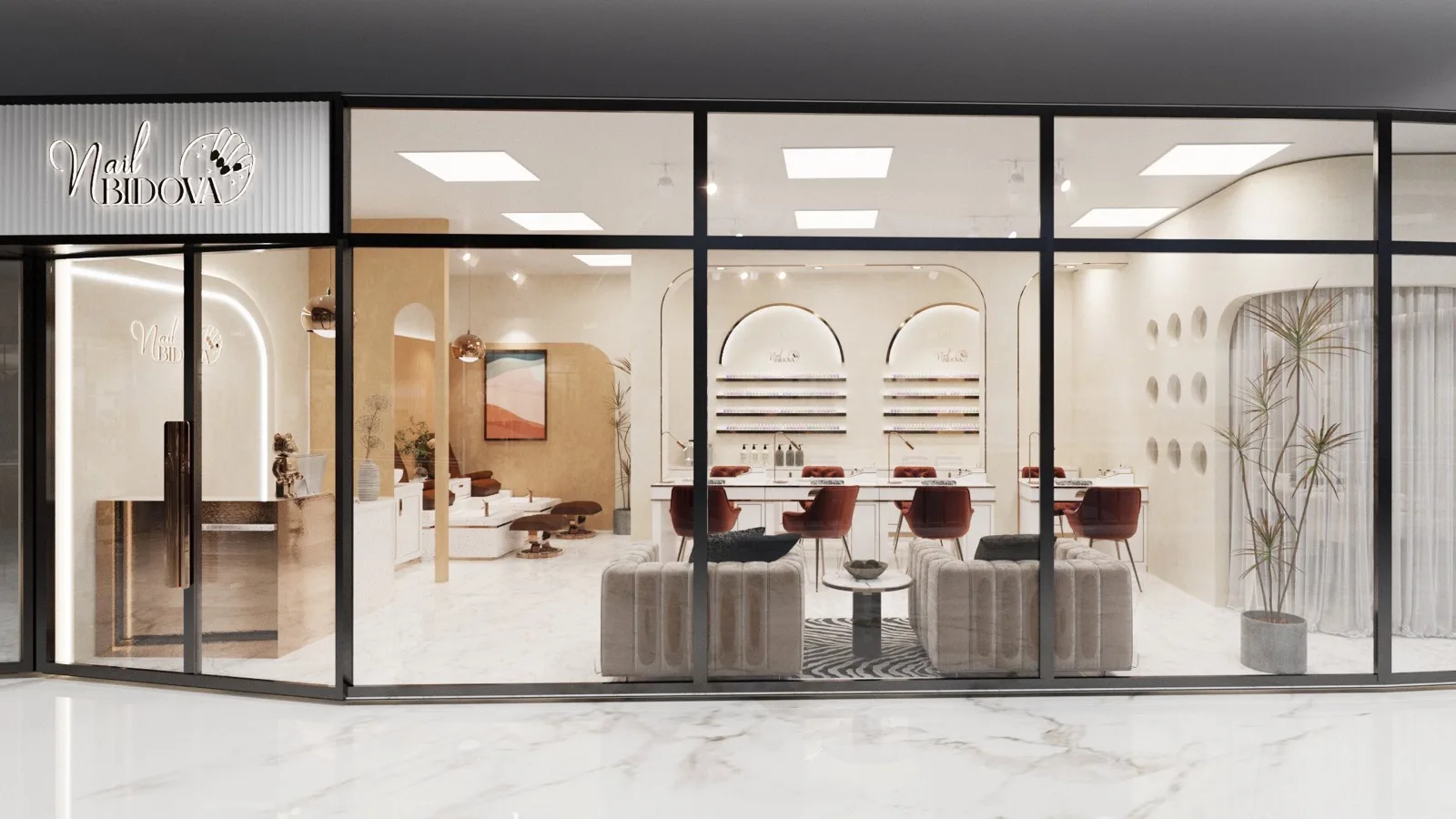 Nail Bidova – interiér salonu