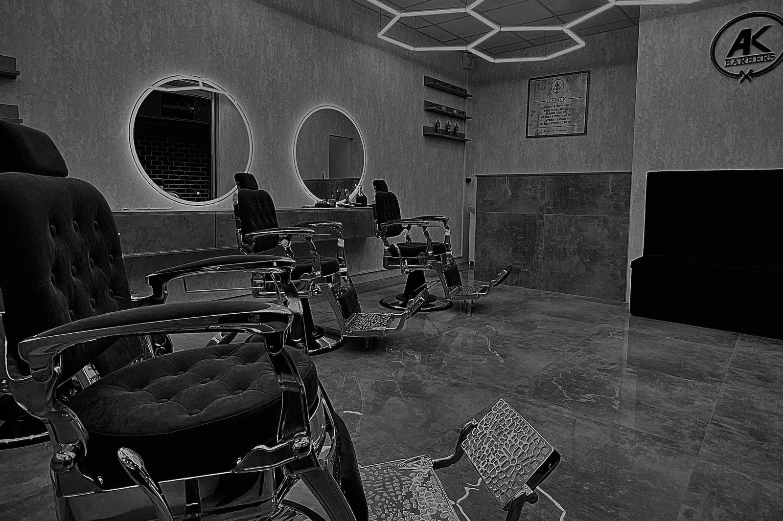 AK Barbers – interiér salonu