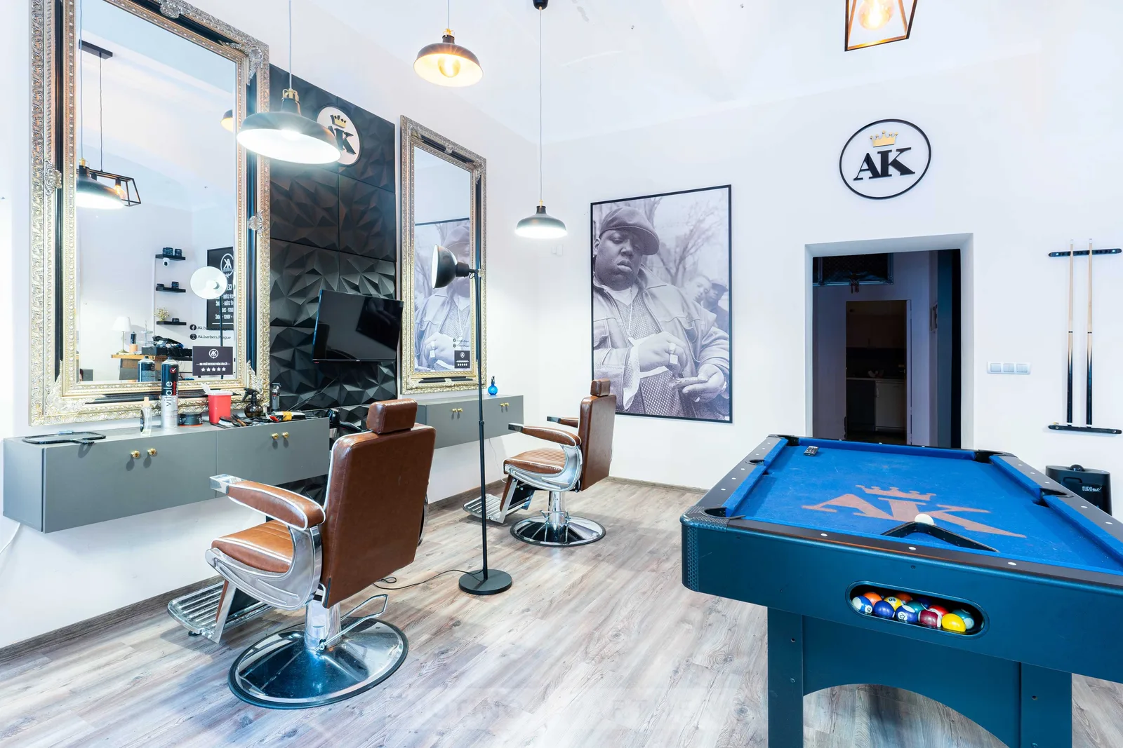 AK Barbers – interiér salonu